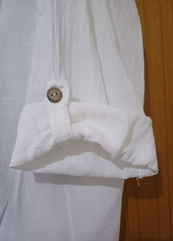 Sırtı dantel detaylı kapşonlu gömlek - Görsel 11