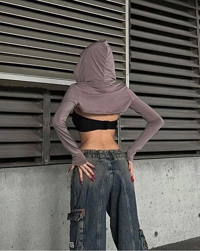 kapşonlu bolero - Görsel 2