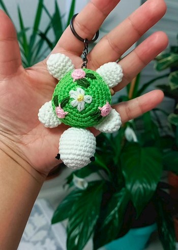 Renkli Örgü Kaplumbağa Anahtarlık - Görsel 3