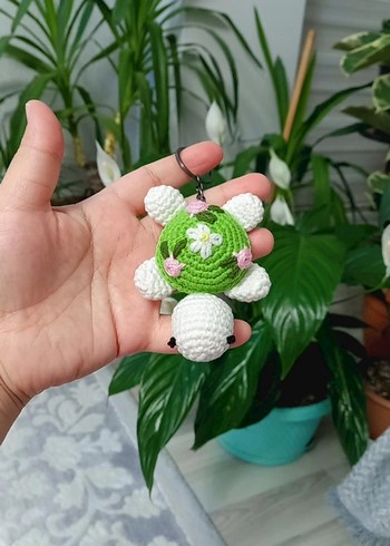 Renkli Örgü Kaplumbağa Anahtarlık - Görsel 2