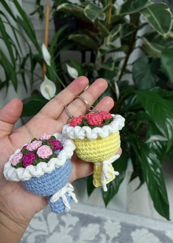 Renkli Örgü Bohem Anahtarlık - Görsel 3