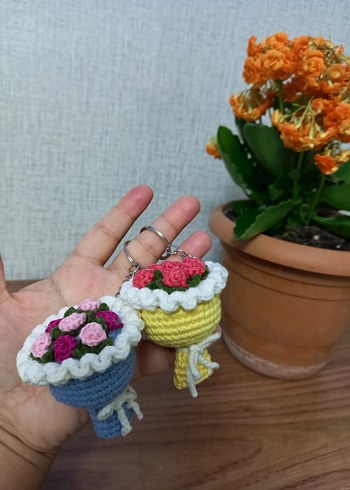 Renkli Örgü Bohem Anahtarlık - Görsel 4