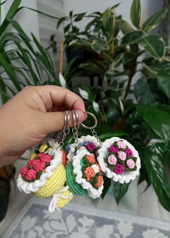 Renkli Örgü Bohem Anahtarlık - Görsel 2