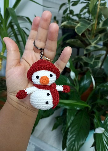 Renkli Örgü Kar Adam Anahtarlık #elemegi #göznuru #organik#trend - Görsel 2