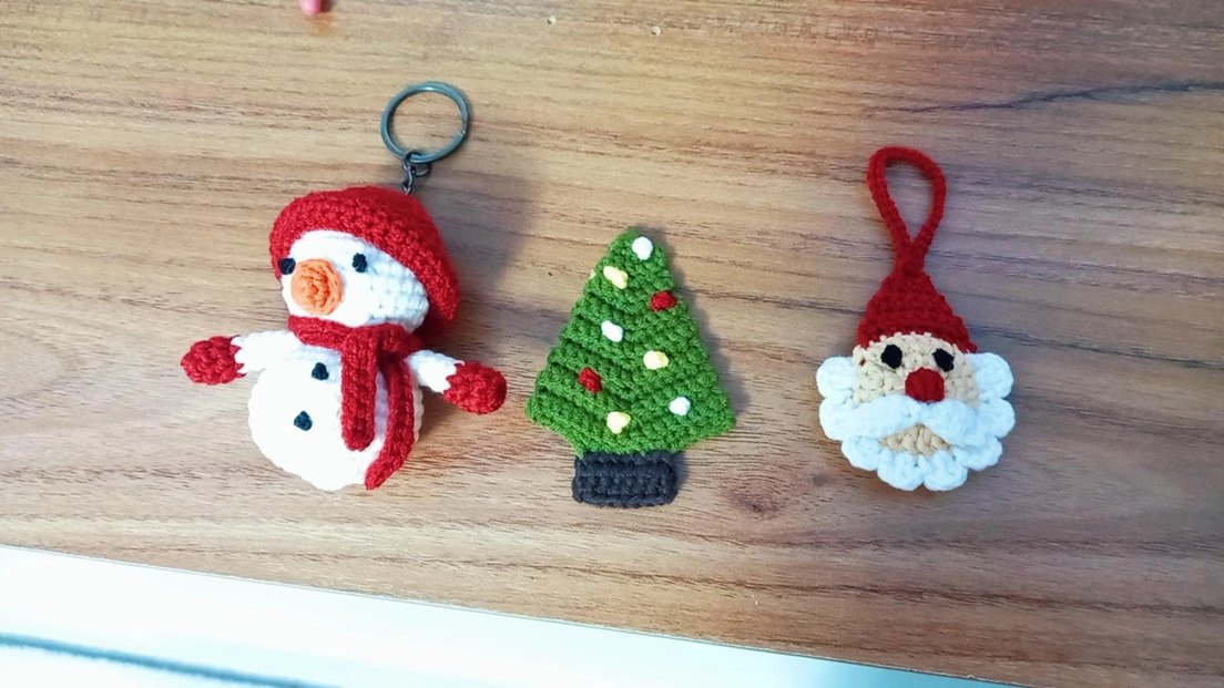 Renkli Örgü Kar Adam Anahtarlık #elemegi #göznuru #organik#trend - Görsel 3