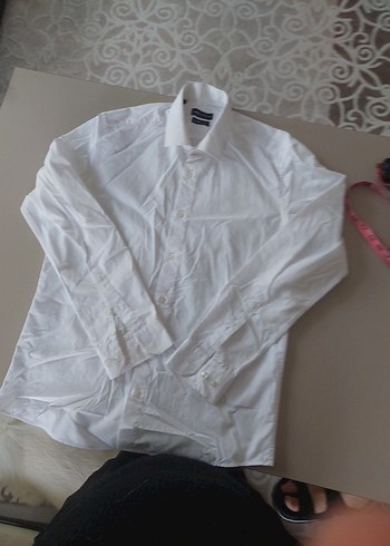 Beyaz Düğmeli Erkek Keten Gömlek - Görsel 3