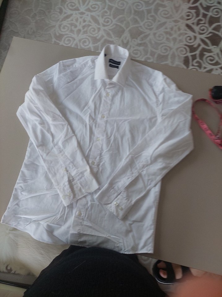 Beyaz Düğmeli Erkek Keten Gömlek - Görsel 3