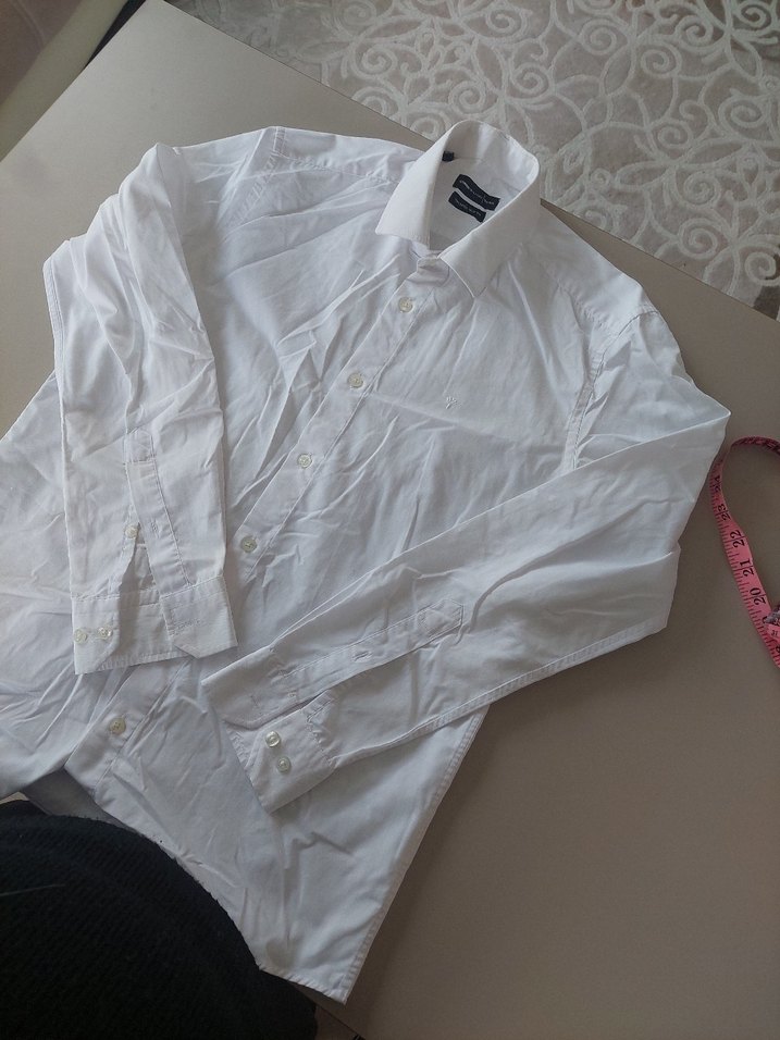 Beyaz Düğmeli Erkek Keten Gömlek - Görsel 2