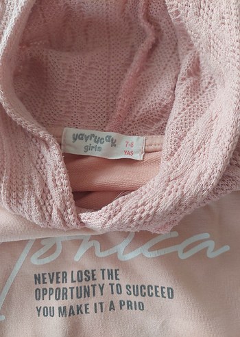 Kız Çocuk Pembe Kapüşonlu Sweatshirt - Görsel 4
