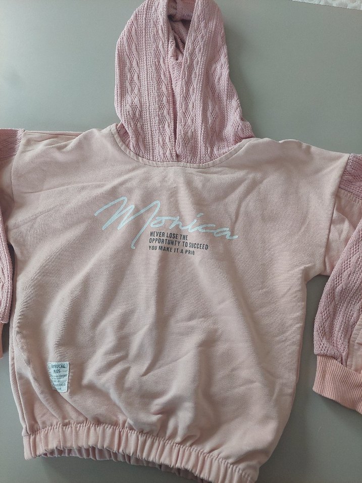 Kız Çocuk Pembe Kapüşonlu Sweatshirt - Görsel 3