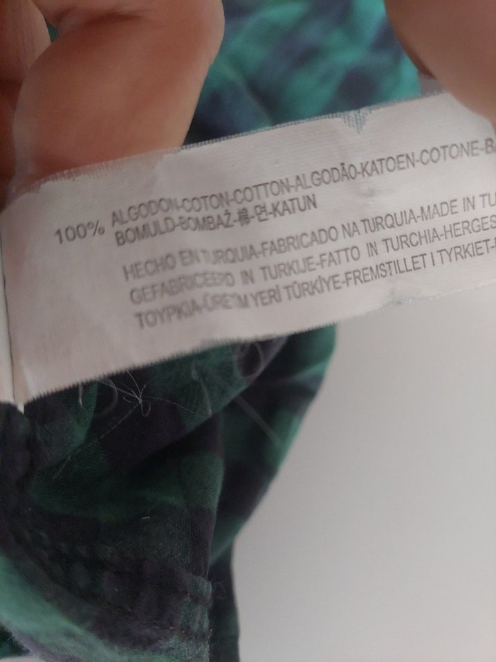 Kadın Yeşil Kareli Düğmeli Gömlek - Görsel 5