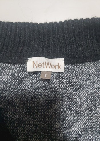 Gri Ekose Desenli Kadın Triko Süveter - Görsel 4