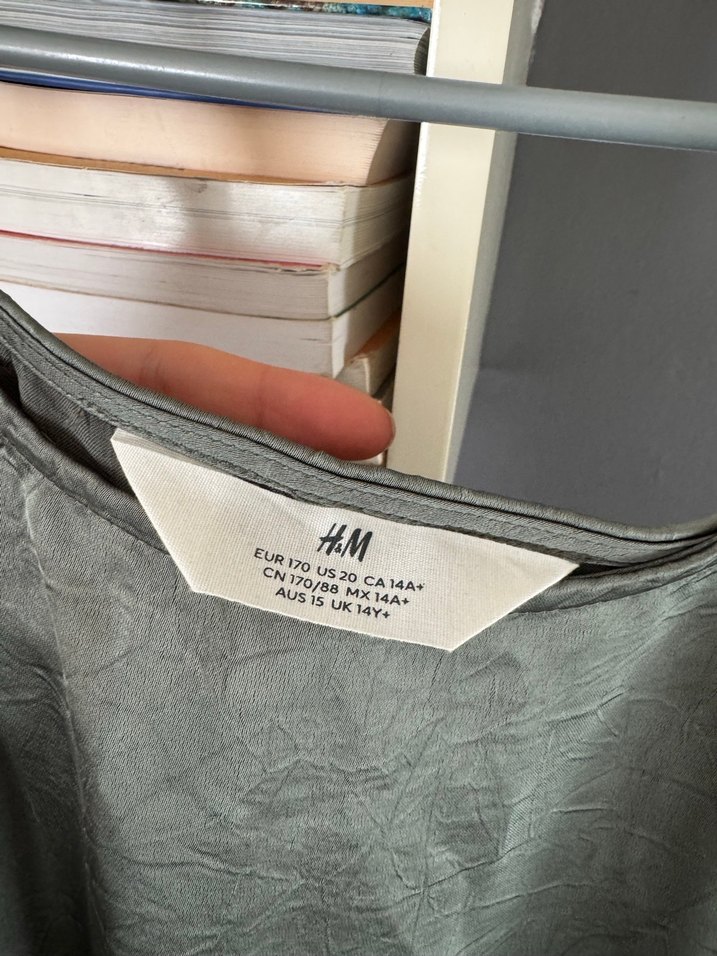 H&M Gri Askılı Uzun Keten Elbise - Görsel 2