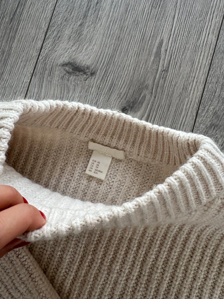 H&M Bej Kadın Örgü Salaş Kazak - Görsel 2