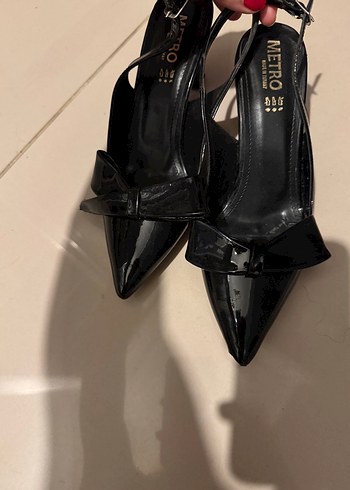 Siyah Yılan Desenli Tokalı Stiletto - Görsel 3