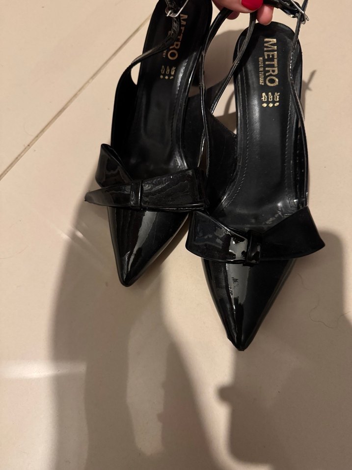 Siyah Yılan Desenli Tokalı Stiletto - Görsel 3