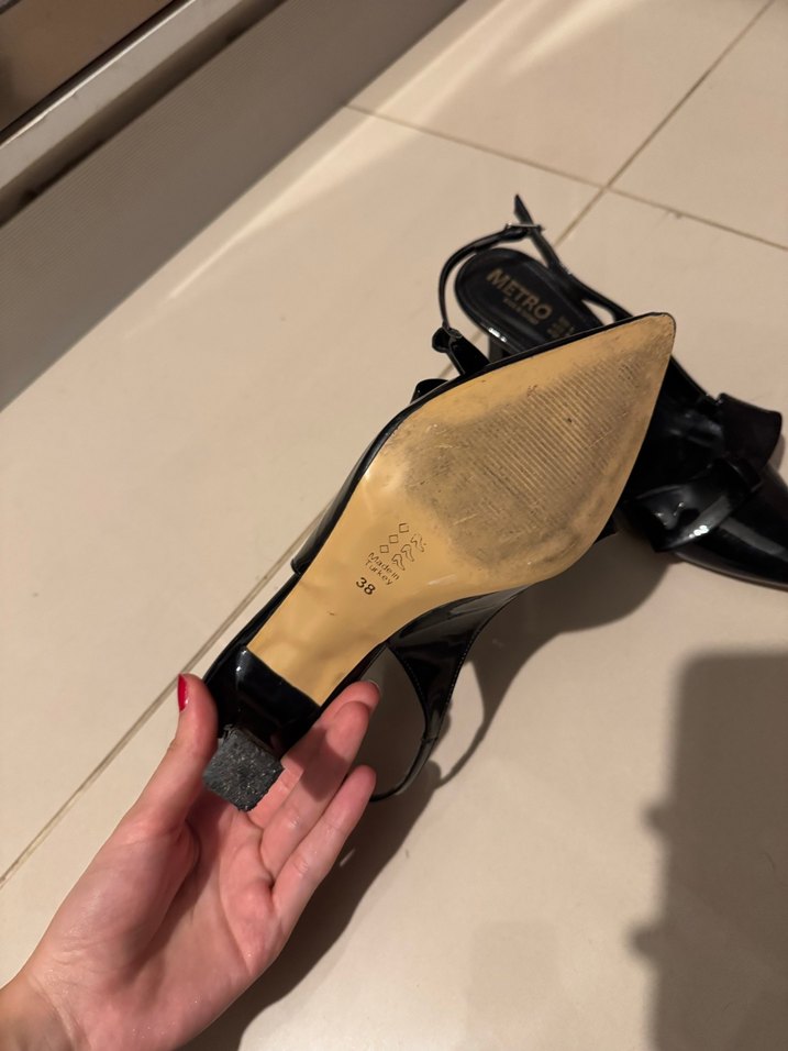 Siyah Yılan Desenli Tokalı Stiletto - Görsel 2