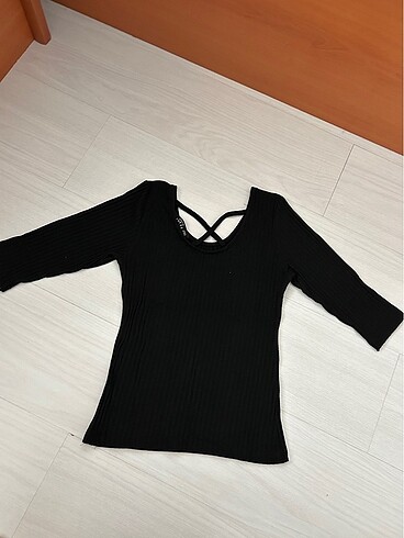 Fitilli yarım kollu tshirt