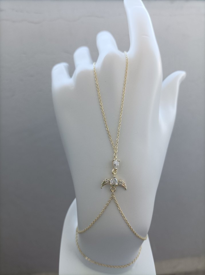 Diger Altın Renk Zincir Detaylı Kadın El Zinciri - Görsel 2