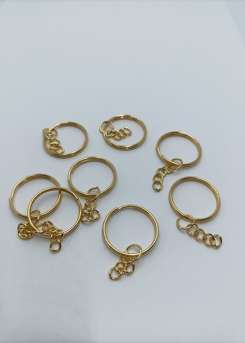 25 mm Zincirli  Anahtarlık Halkası Sarı - Görsel 2