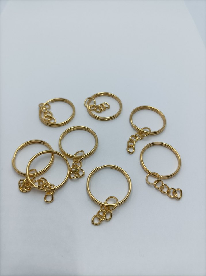 25 mm Zincirli  Anahtarlık Halkası Sarı - Görsel 2