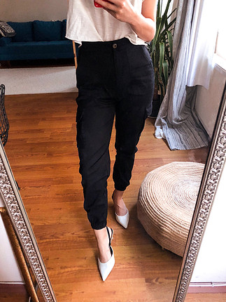 Zara Siyah jogger kargo pantolon