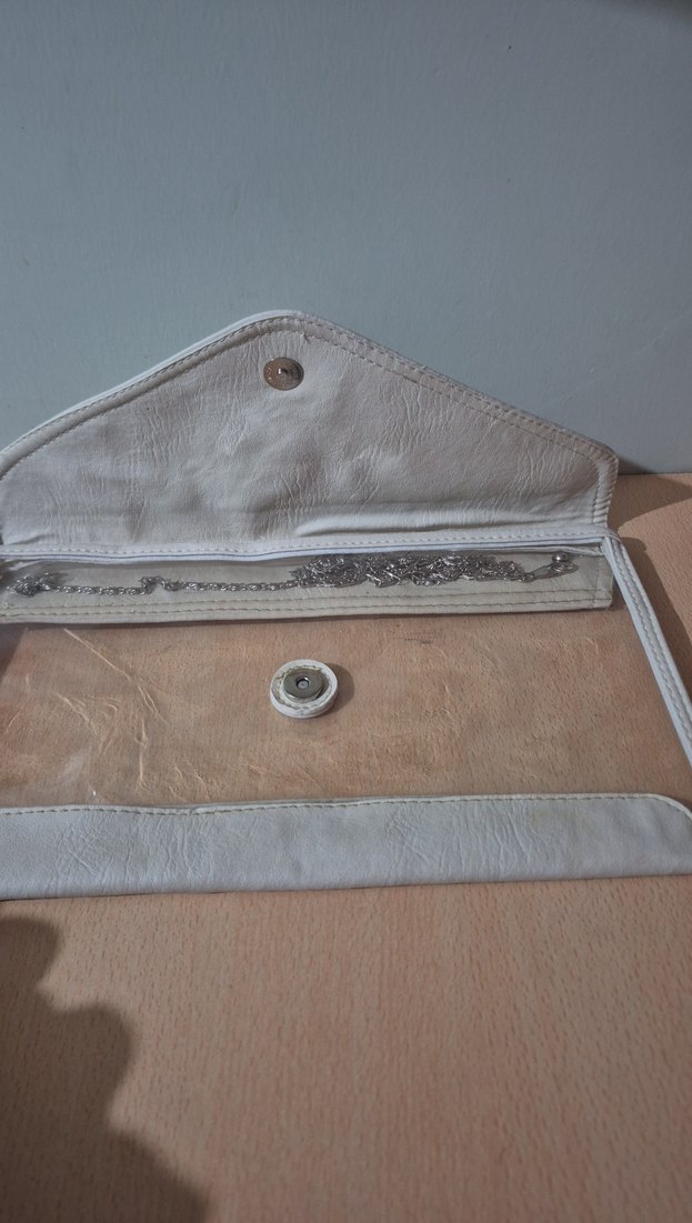 Şeffaf Detaylı Beyaz Kadın Portföy Çanta - Görsel 3