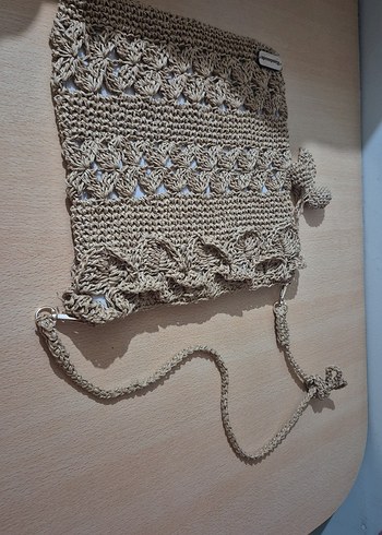 Bej Nakışlı Örgü Bohem Kadın Çantası - Görsel 2