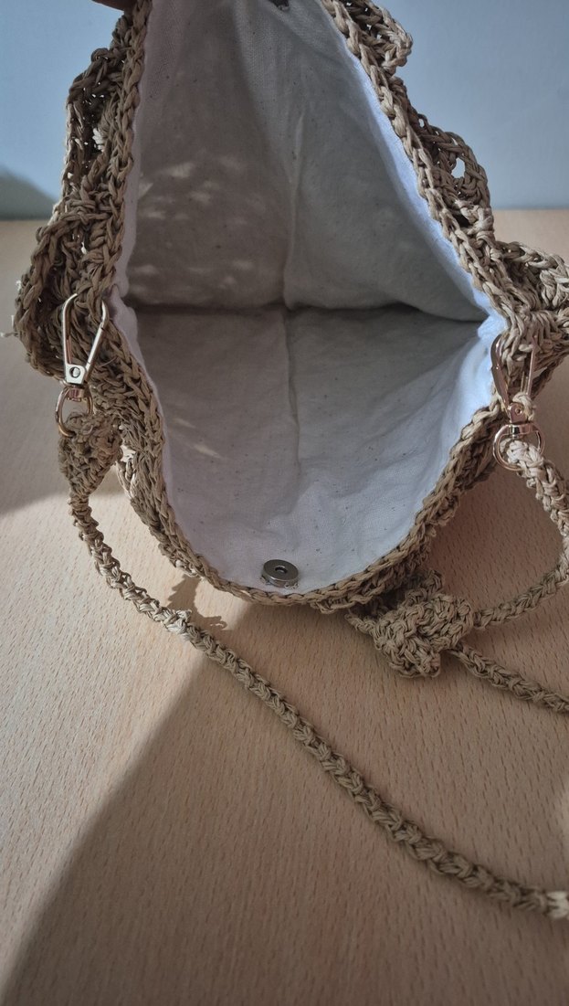 Bej Nakışlı Örgü Bohem Kadın Çantası - Görsel 3