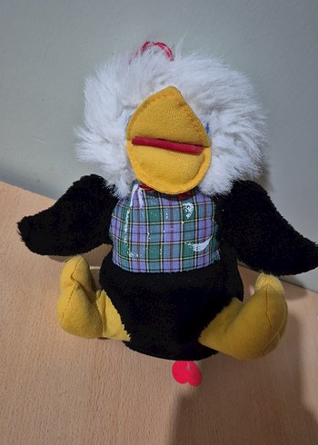 Siyah ve Gri Peluş Oyuncak Kuş - Görsel 2