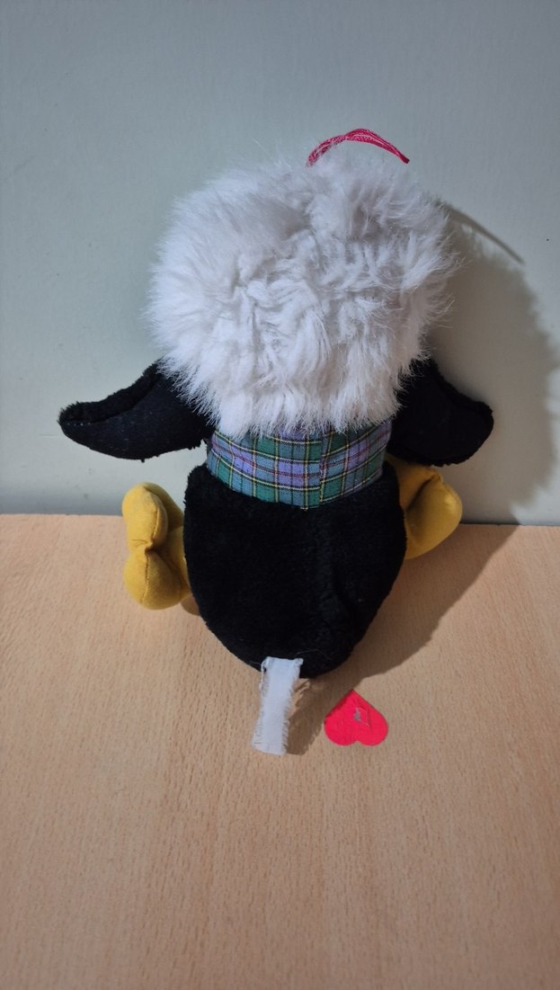 Siyah ve Gri Peluş Oyuncak Kuş - Görsel 3