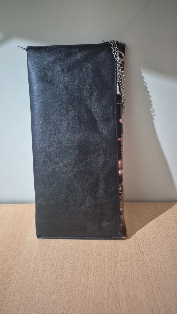 Deri Baskılı Siyah Kadın Portföy Çanta - Görsel 3