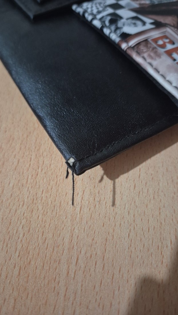 Deri Baskılı Siyah Kadın Portföy Çanta - Görsel 5