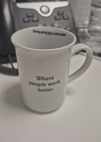 Workinton Logolu Beyaz Seramik Kupa - Görsel 2