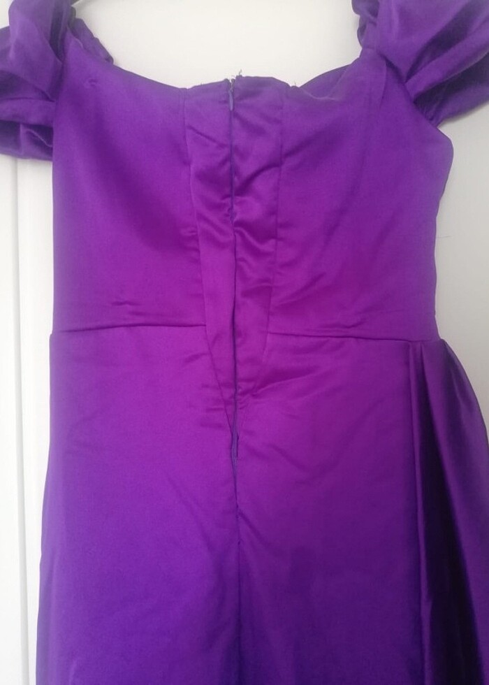 Uzun saten abiye  - Görsel 4