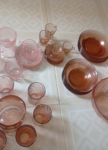 Beden pembe Renk Antika pembe yemek takımı