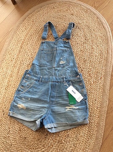 H&M Mavi Denim Şort Tulum/ Slopet