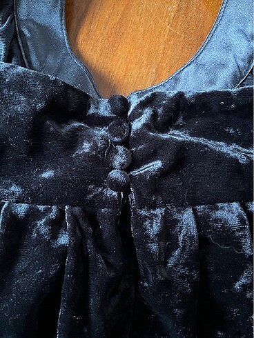 MANGO Siyah Diz Altı Kadife Elbise - Görsel 8