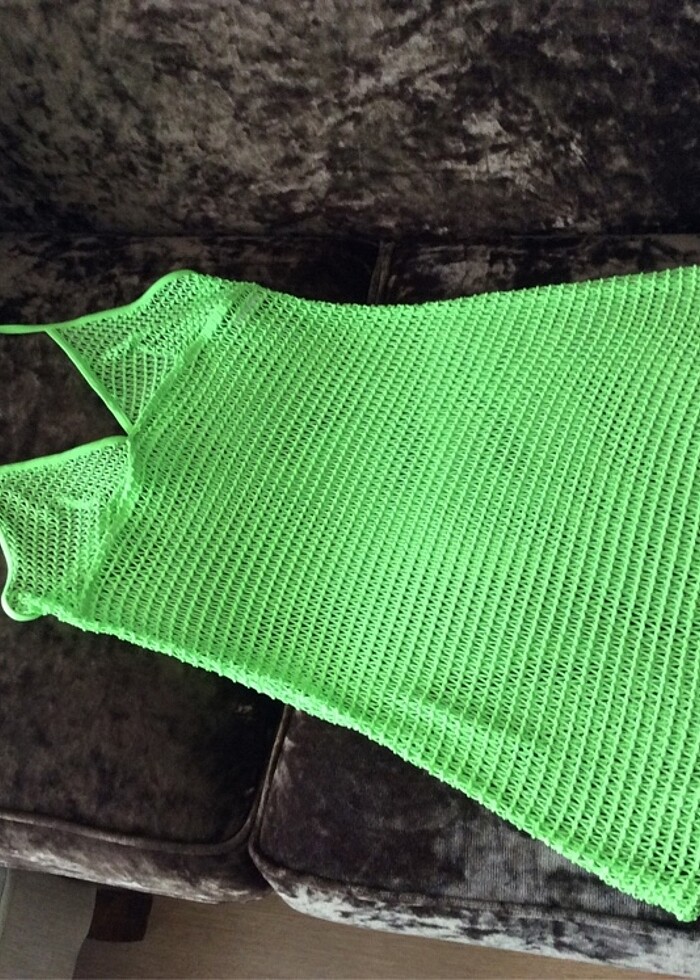 Ay-Yıldız Yeşil File Plaj Elbisesi - Görsel 4