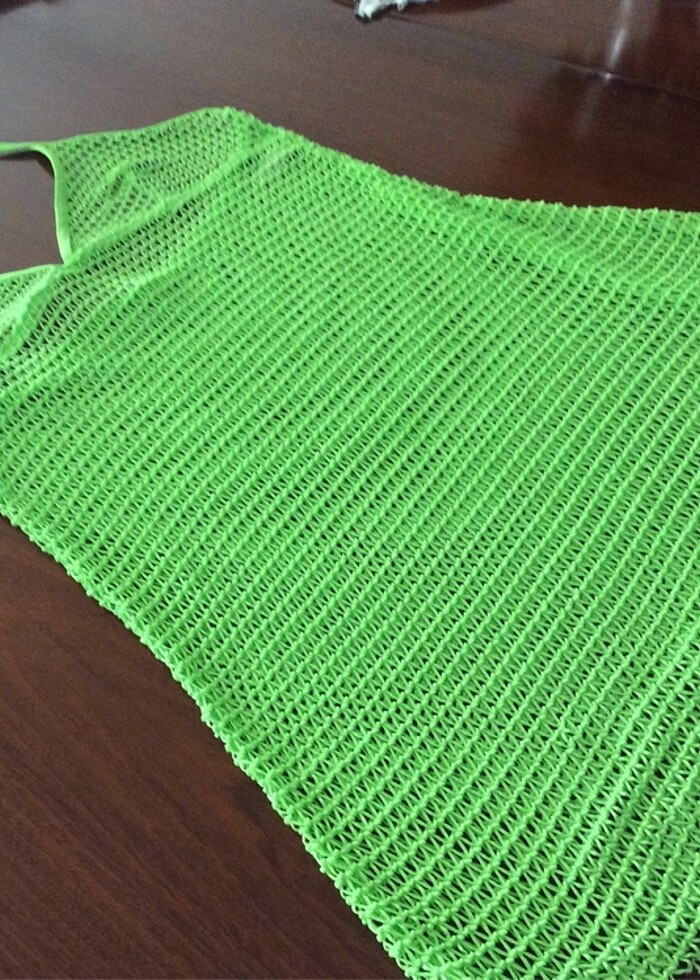 Ay-Yıldız Yeşil File Plaj Elbisesi - Görsel 5