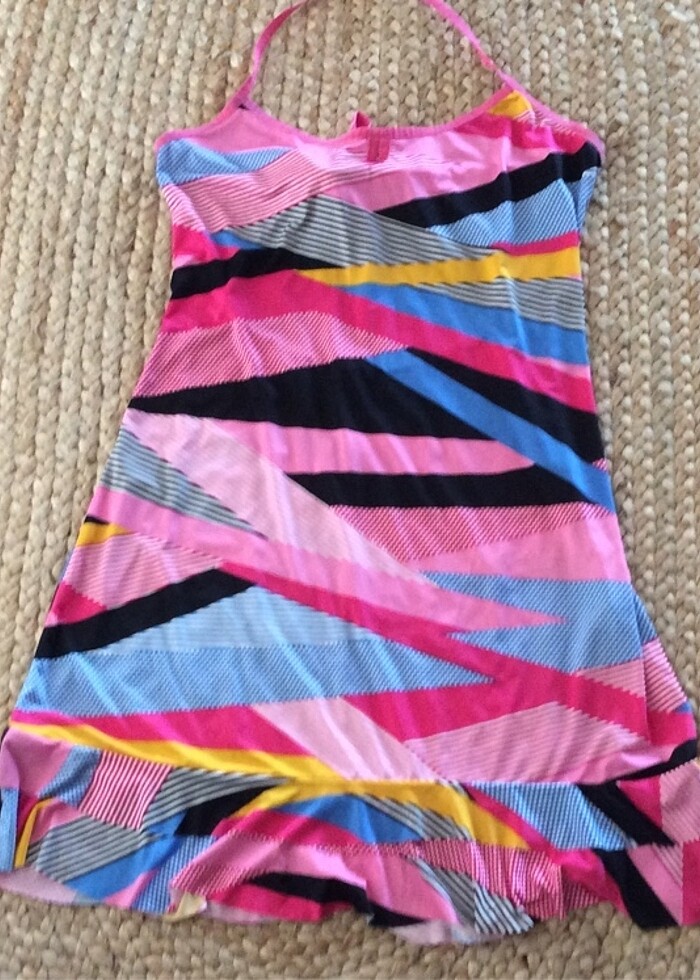 Vivid Çok Renkli Plaj Elbisesi - Görsel 2