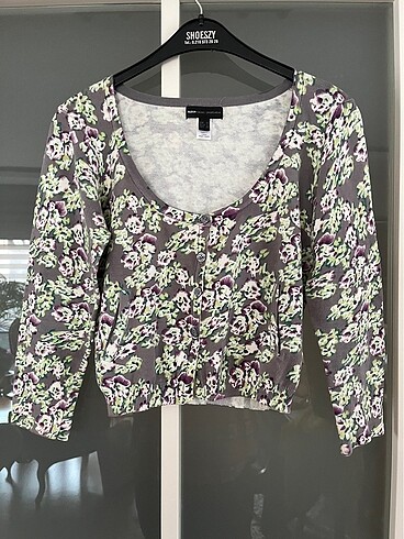 Mango Desenli Crop Hırka