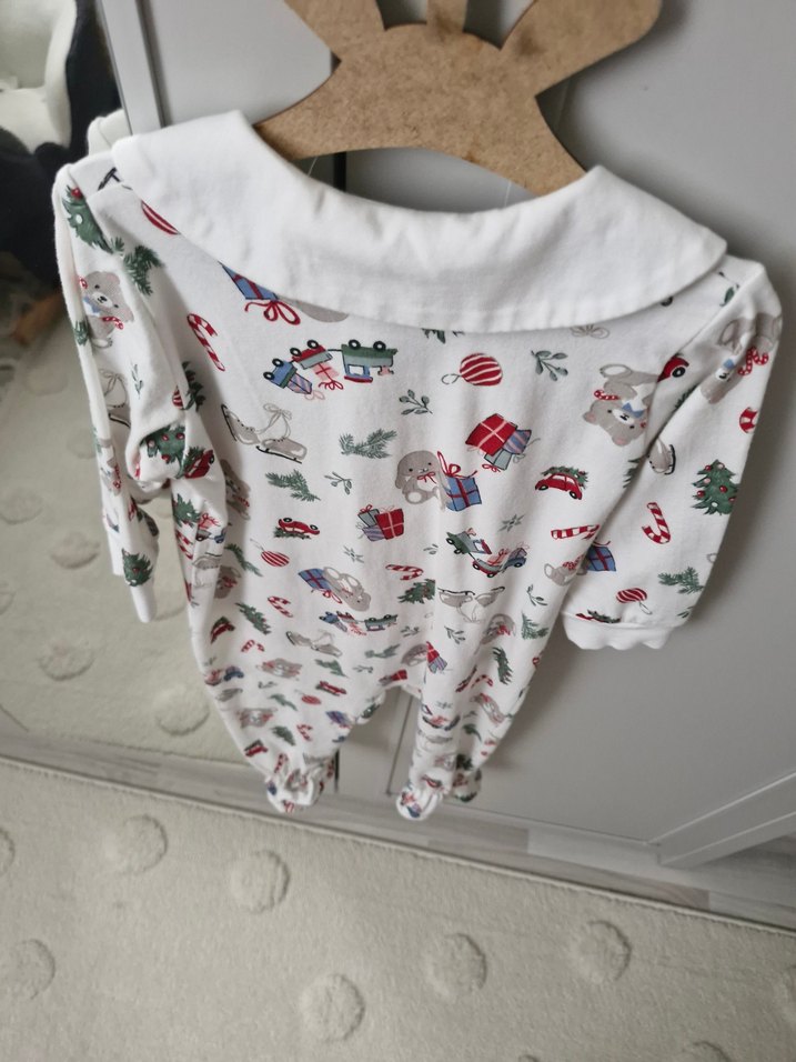 Baskılı, Fermuarlı Beyaz Bebek Tulum - Görsel 3