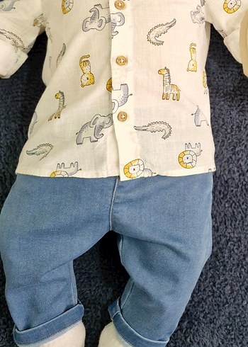 LCW Baby Erkek Bebek Gömlek ve Pantolon 2'li Set - Görsel 2