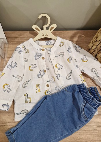 LCW Baby Erkek Bebek Gömlek ve Pantolon 2'li Set - Görsel 4