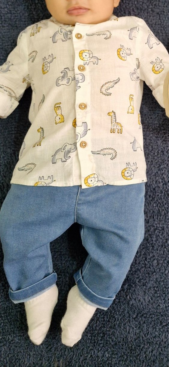 LCW Baby Erkek Bebek Gömlek ve Pantolon 2'li Set - Görsel 2