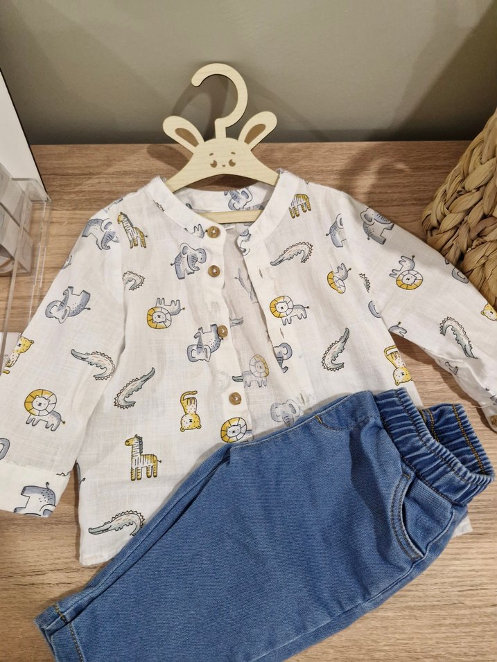 LCW Baby Erkek Bebek Gömlek ve Pantolon 2'li Set - Görsel 4