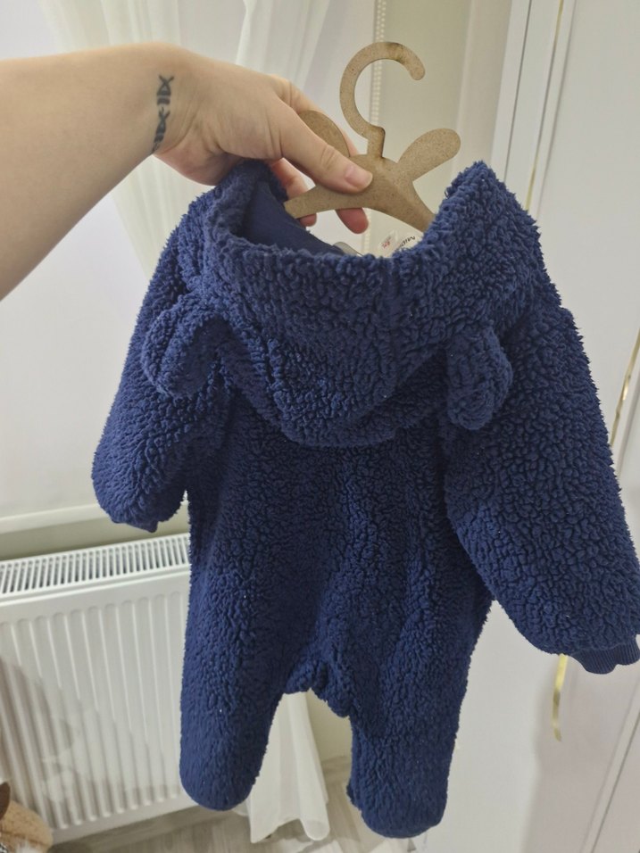 Koyu Mavi Bebek Peluş Tulumu - Görsel 3