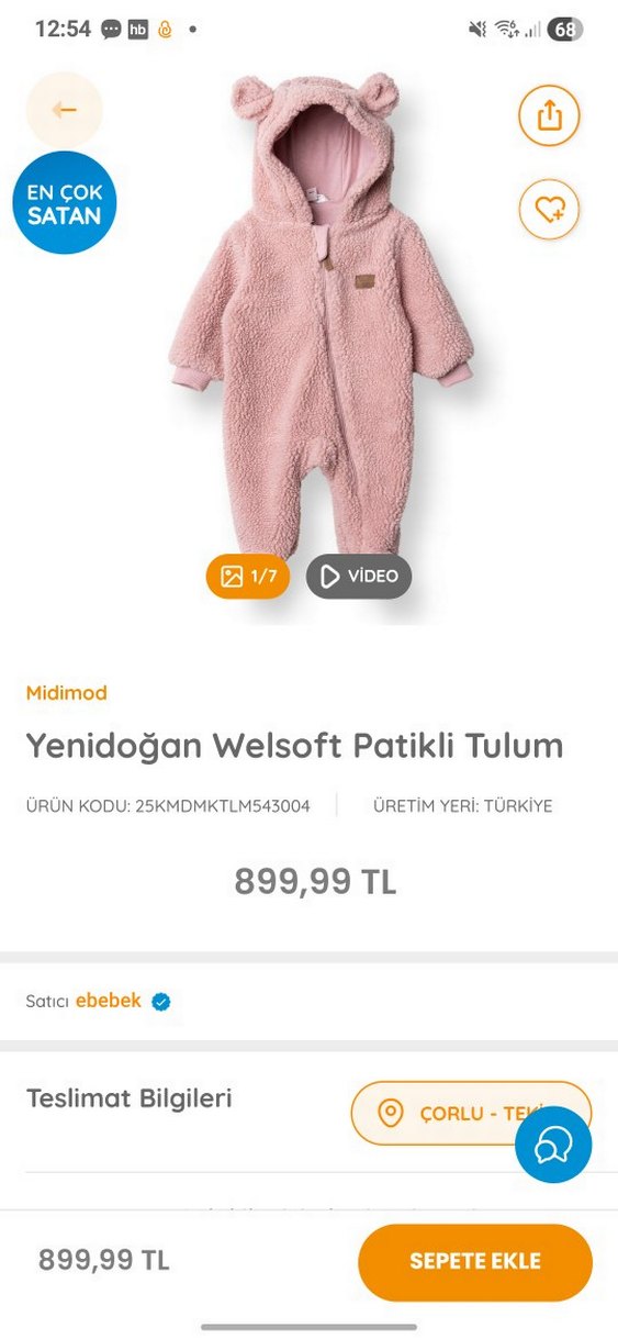 Koyu Mavi Bebek Peluş Tulumu - Görsel 4