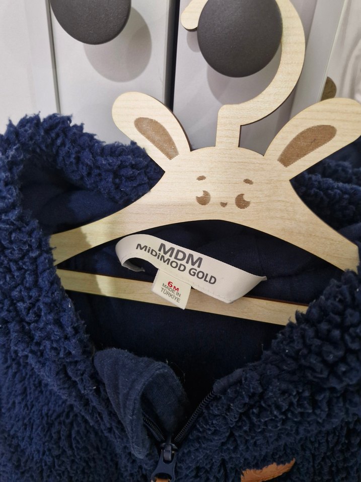 Koyu Mavi Bebek Peluş Tulumu - Görsel 2